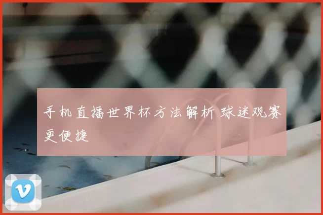 手机直播世界杯方法解析 球迷观赛更便捷
